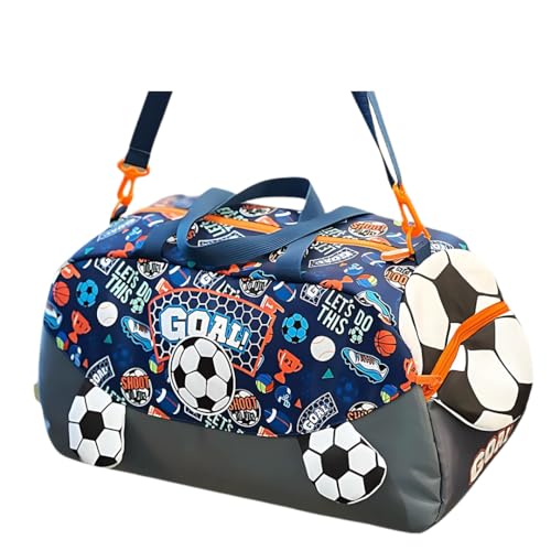 Image of 3D Design Duffle Bag for Kids & Adult| Large Compartment Foldable Luggage with Shoulder Strap | Lightweight Travel & Short Trips Storage Organizer for Women (Football)