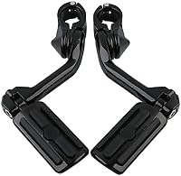 Vista 13 de TCT-MOTORPARTS Kit de montaje de clavijas de pie ajustables en ángulo largo para Harley Touring Road King Street Electra Glide Sporster Dyna