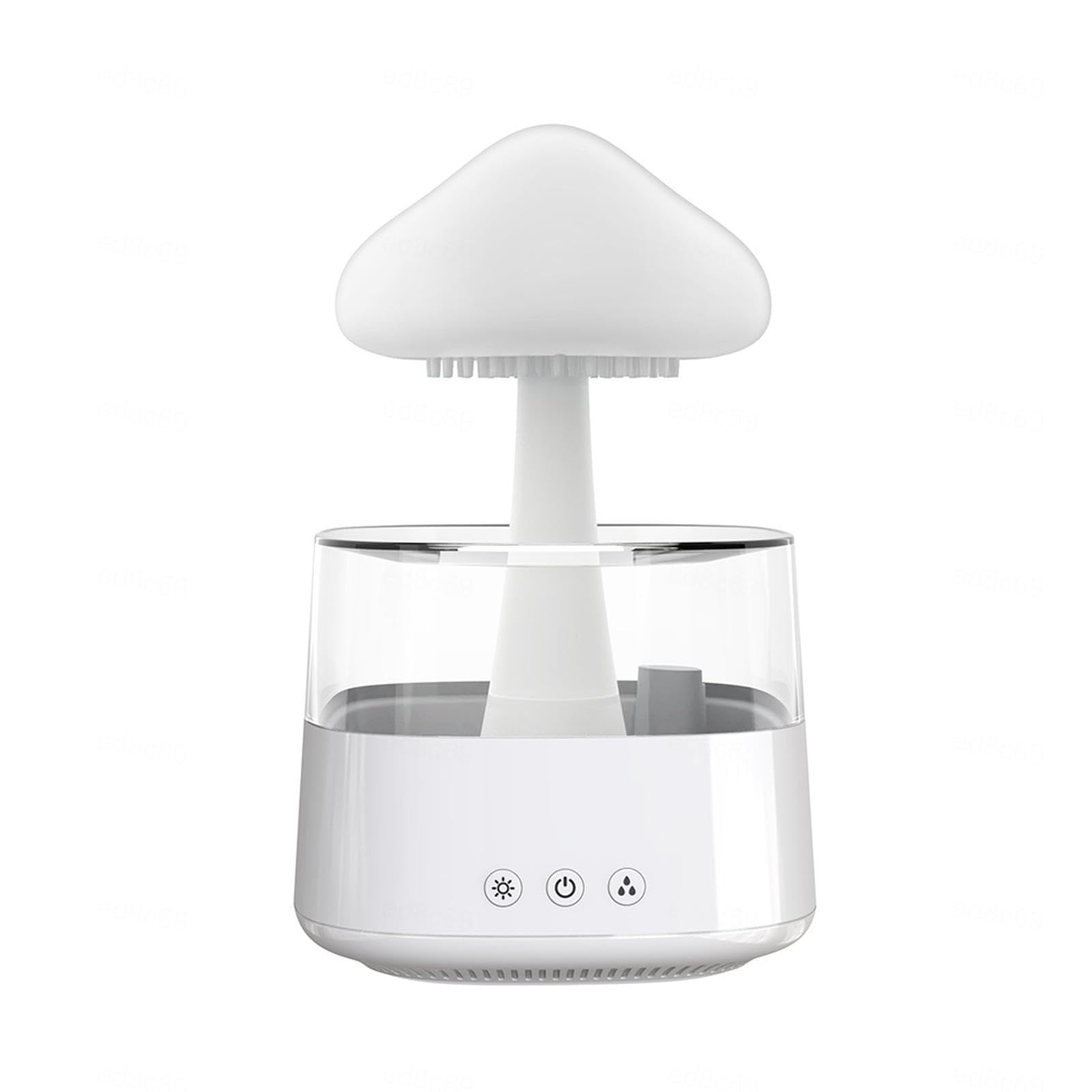 HAZARA Umidificatore A Fungo, Nebbia A Pioggia A 3 modalità 450ml,Funzione Cronometraggio Umidificatore Suono Pioggia, Adatto per La Cameretta dei Bambini,White