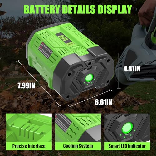 Image of 2Pack BA5600T 10000mAh 56V Replacement Battery for EGO 56V Battery 10.0Ah Compatible with EGO Battery 56Volt Cordless Tools (Green)
