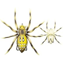 LUNKERHUNT Phantom Spider Lure for Bass Fishing 2.5 Inch | Topwater Spider Fishing Lure with Natural Walking Action | Soft Hollow Body Weedless Hooks for Trout and Pike
