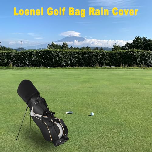 Loenel Golf Bag Rain Cover, Outdoor Golf Bag Cover Waterproof Dustproof Golf Bags Rain Hood Gift for Golfer (Black) by Loenel - Image 6