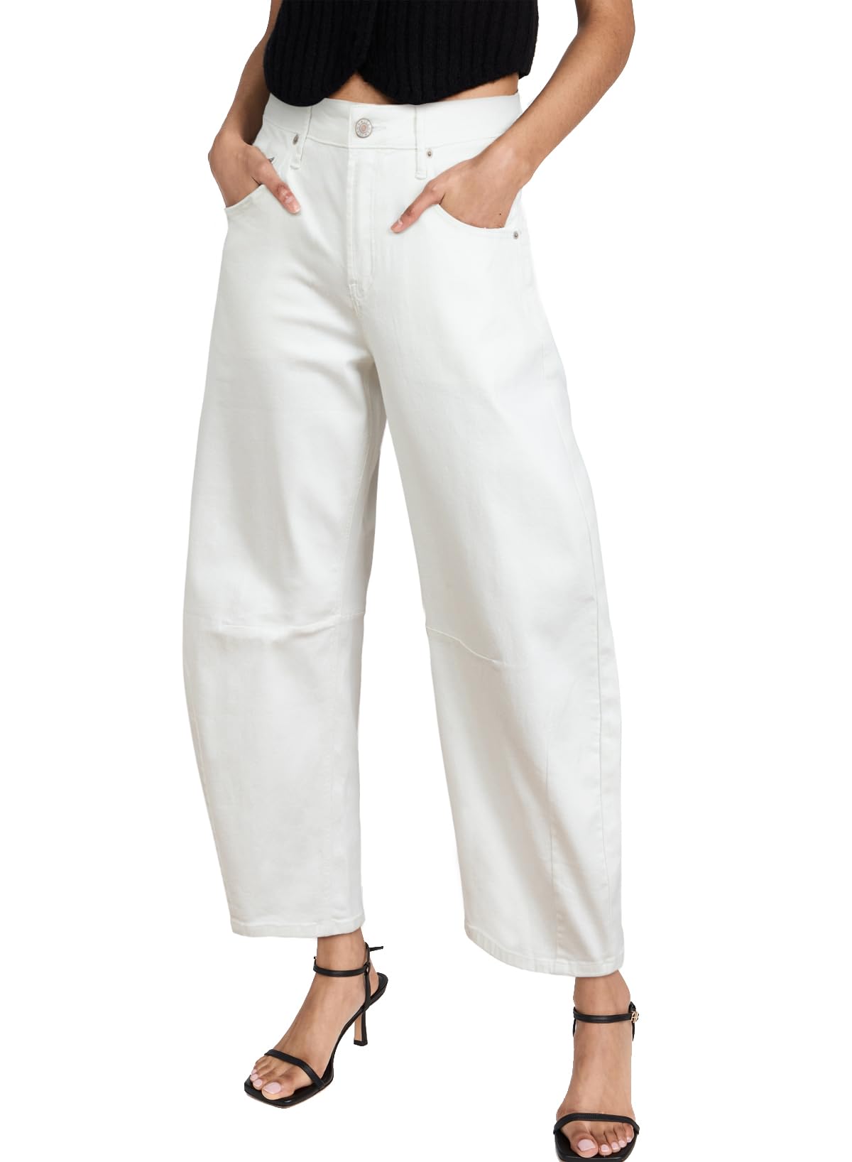 SidefeelWomen's Barrel Jeans Wide Leg Vintage Mid Rise Y2k Baggy Boyfriend Ankle Denim Pants