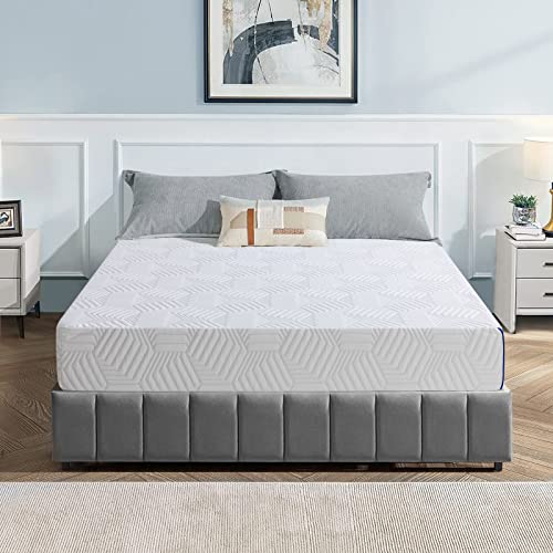 MUUEGM-Full-Size-Mattress-12-Inch-Cooling-Gel-Green-Tea-Memory-Foam-Mattress-in-A-BoxFull-Mattress-Medium-Firm-for-Pressure-RelievingRegulates-TemperatureMade-in-USACertipur-Us-Certified