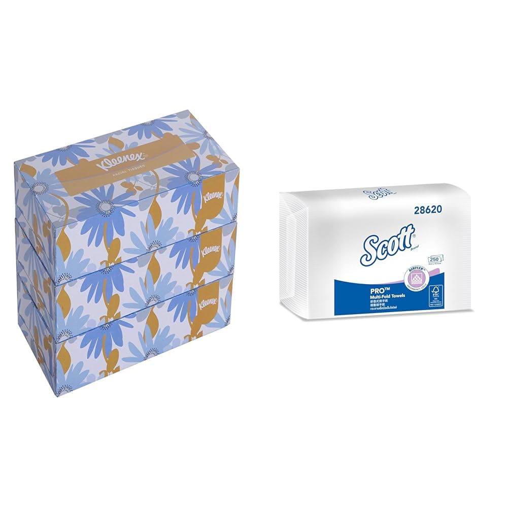 60038 2 ply Facial Tissue Flat Box, 200 Pulls, Pack of 3 (Total 600 Sheets)