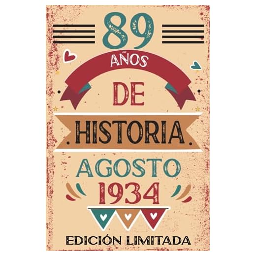 89 Años De Historia Agosto 1934: Libro de visitas, cuaderno, 110 páginas de felicitaciones, idea de regalo, regalo Para la esposa, novia, mujer, La madre