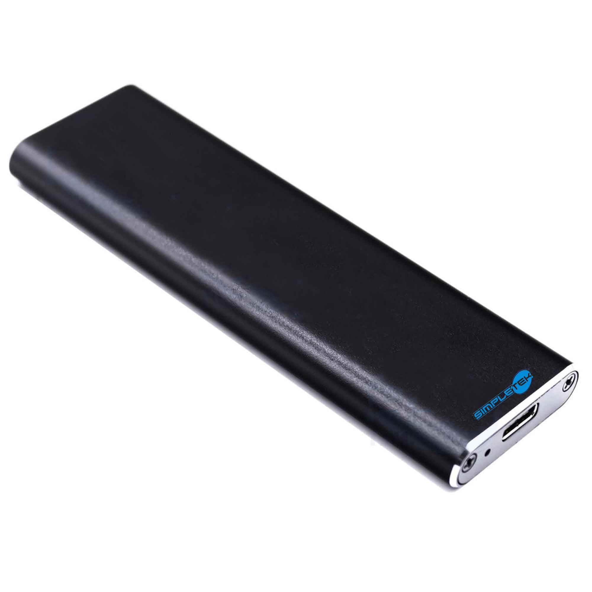 SIMPLETEK Caddy Obudowa SSD M.2 Dual Protocol 10 Gb/s USB 3.1 typu C | NVMe (10G) i SATA (6G) | SSD 16 GB w zestawie