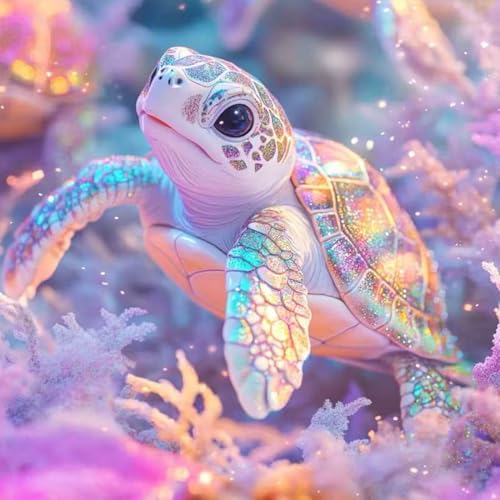 SHICERNHJ Sea Turtle Diamond Art Kits for Adults Animal Full Drill Diamond Dots for Adults Beginner DIY Round 5D Paint with Diamond Painting Kits Gem Art for Crafts Kits Adult Home Decor 14 X 14 Inch