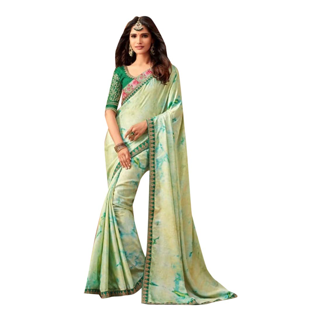 Sari In Seta Georgette Indiana Per Donne - Abito Da Festa E Matrimonio, Stile Bollywood Designer