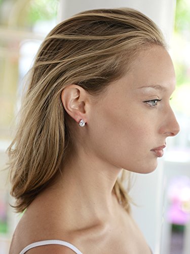 Mariell Cubic Zirconia Stud Earrings, Pear Shape CZ Crystal, 2 Carat Imitation Diamond Stud Earring Gift2