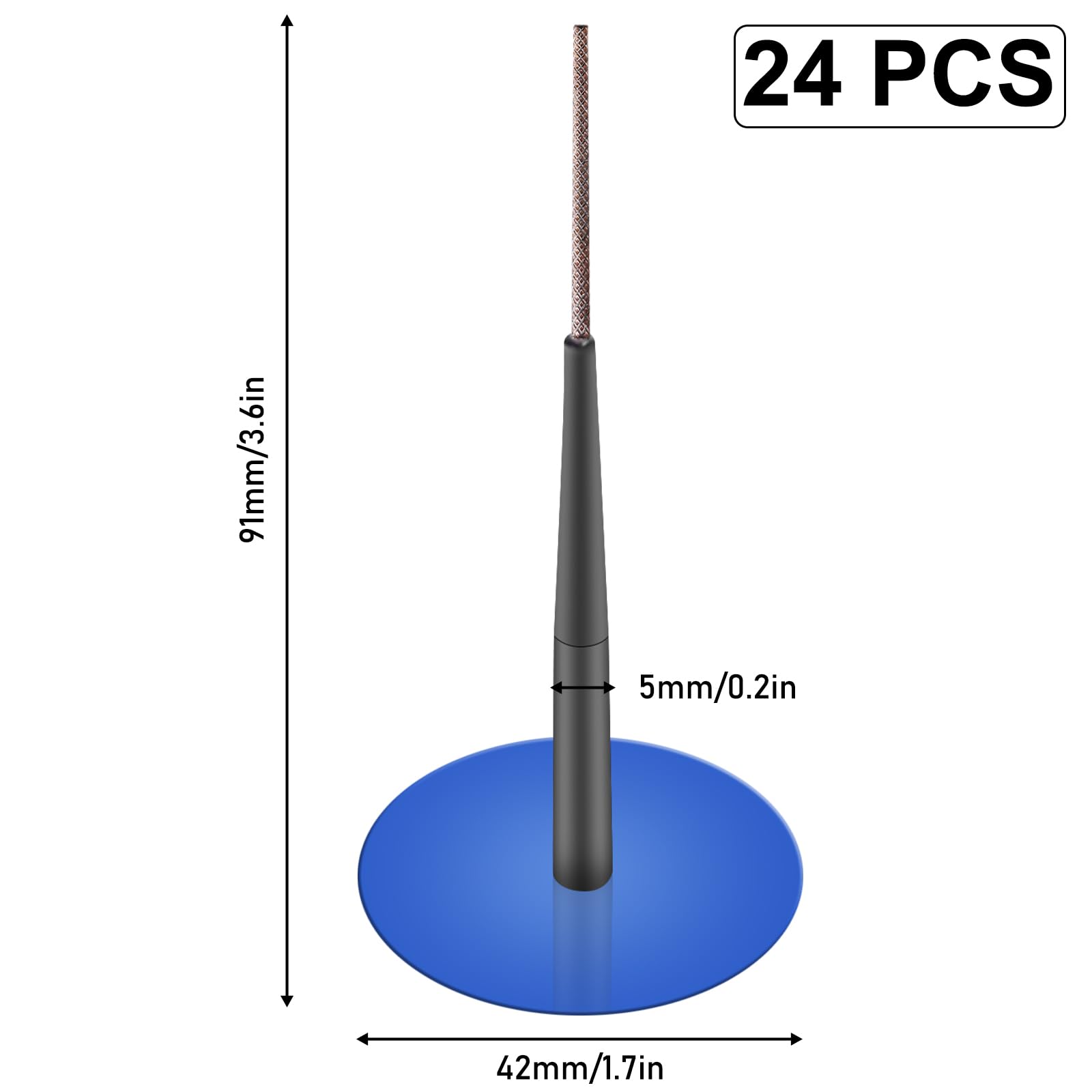 Kit de 24 Hongos para Reparación de Neumáticos 6mm: Hongo Universal Tubeless de Goma, Parches Robustos y Duraderos, Apto para Auto/Moto/Bicicleta/Camión (Azul)