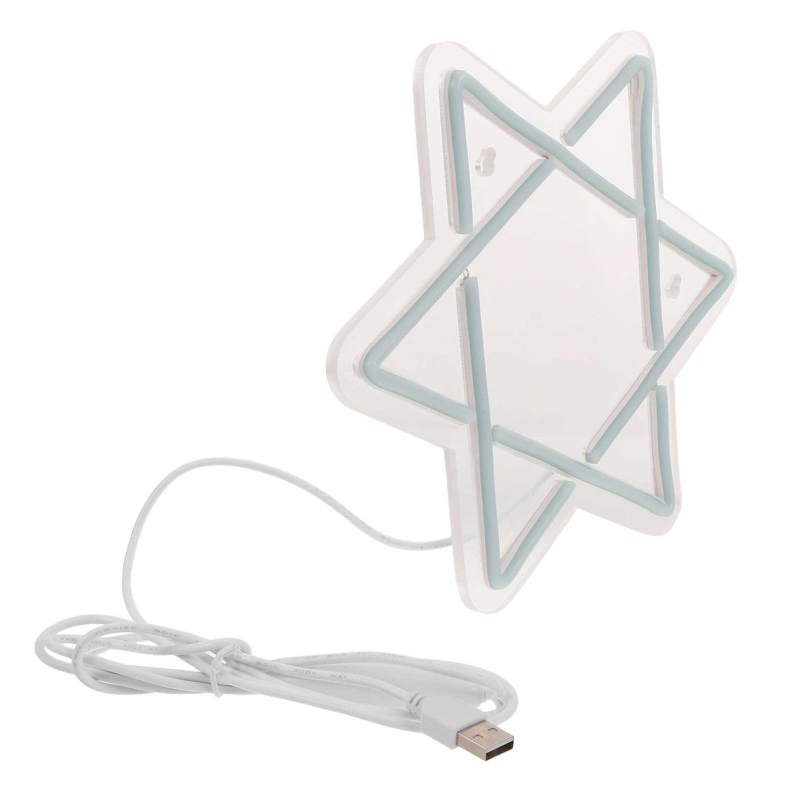 Neonowa Lampa Neonowa Z Sześcioramienną Gwiazdą Z Jerozolimską Gwiazdą Dawida Z Symbolem Gwiazdy Dawida Neonowy Znak Religijny