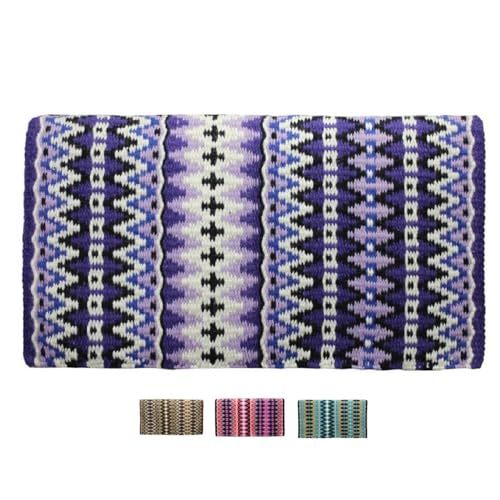 Tahoe Tack Reya Western Show Saddle Blanket – Handwoven 100% New Zealand Wool, Oversized 34