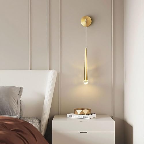 Miniatura 2 de Luces de pared de bola de cristal de lujo, lámpara de pared LED americana H65 de cobre completo, lámpara de pared moderna minimalista para