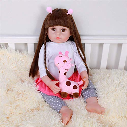 22 Zoll Lebensechte Reborn Prinzessin Babypuppen mit langem Haar Realistische Ganzkörper Vinyl Silikon Kleinkind Weiche… – Bild 8