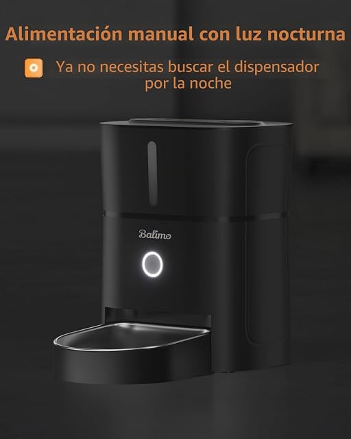 Foto 7 de 7 de Balimo Comedero Gato Automatico, 2.4G WiFi Dispensador Comida Gatos, 3L Comedero Automatico Gato