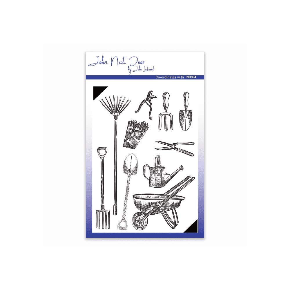 John Next Door Clear Stamp - Garden Tools