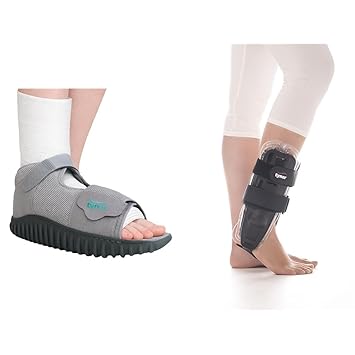 Tynor Cast Shoe Rocker Sole, Grey, Small, 1 Unit | TYNOR Air Ankle Splint, Black, Universal Size, 1 Unit