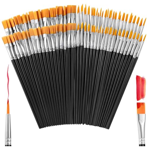 Kioball Pinceles para Pintar, 160 Piezas de Pinceles de Nailon para Pintura Acrílica, Pinceles para Pintura Acrílica para Manualidades, para Óleo y Acuarela en el Aula