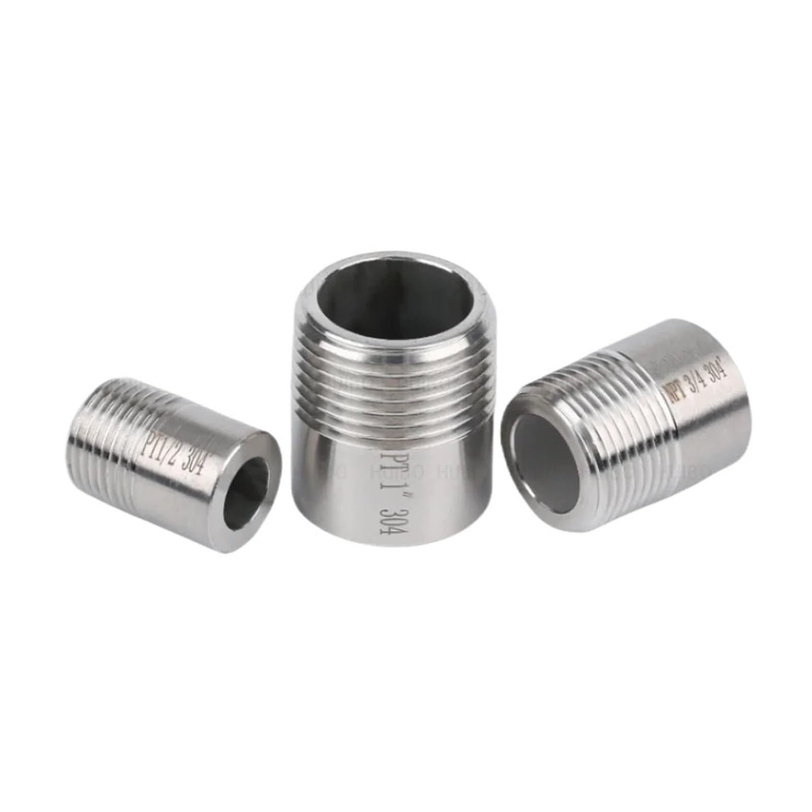 RUAJOGYNVM 1pc 304 Stainless Steel High Pressure Straight Hexagonal Connector 1/8 1/4 3/8 1/2 3/4 BSP Female Thread Pipe Fittings (DN10 3I8,BSPT) RUAJOGYNVM