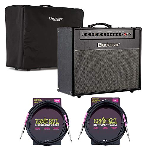 Blackstar HT Club 40 Mark II 1×12″ 40-watt Tube Combo Amp, Blackstar Cover, (2) ErnieBall Guitar Cable Bundle