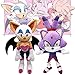 2 Stück Blaze The Cat Plüschtier und Rouge The Bat Plüsch, Sonic The Hedgehog Plüschtiere für Sonic-Fans (Blaze+Rouge)
