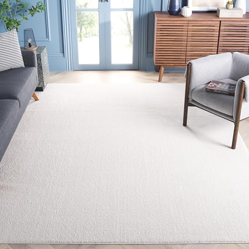 Tapete decorativo rectangular 9' x 12' Ivory Polyester miniatura 1