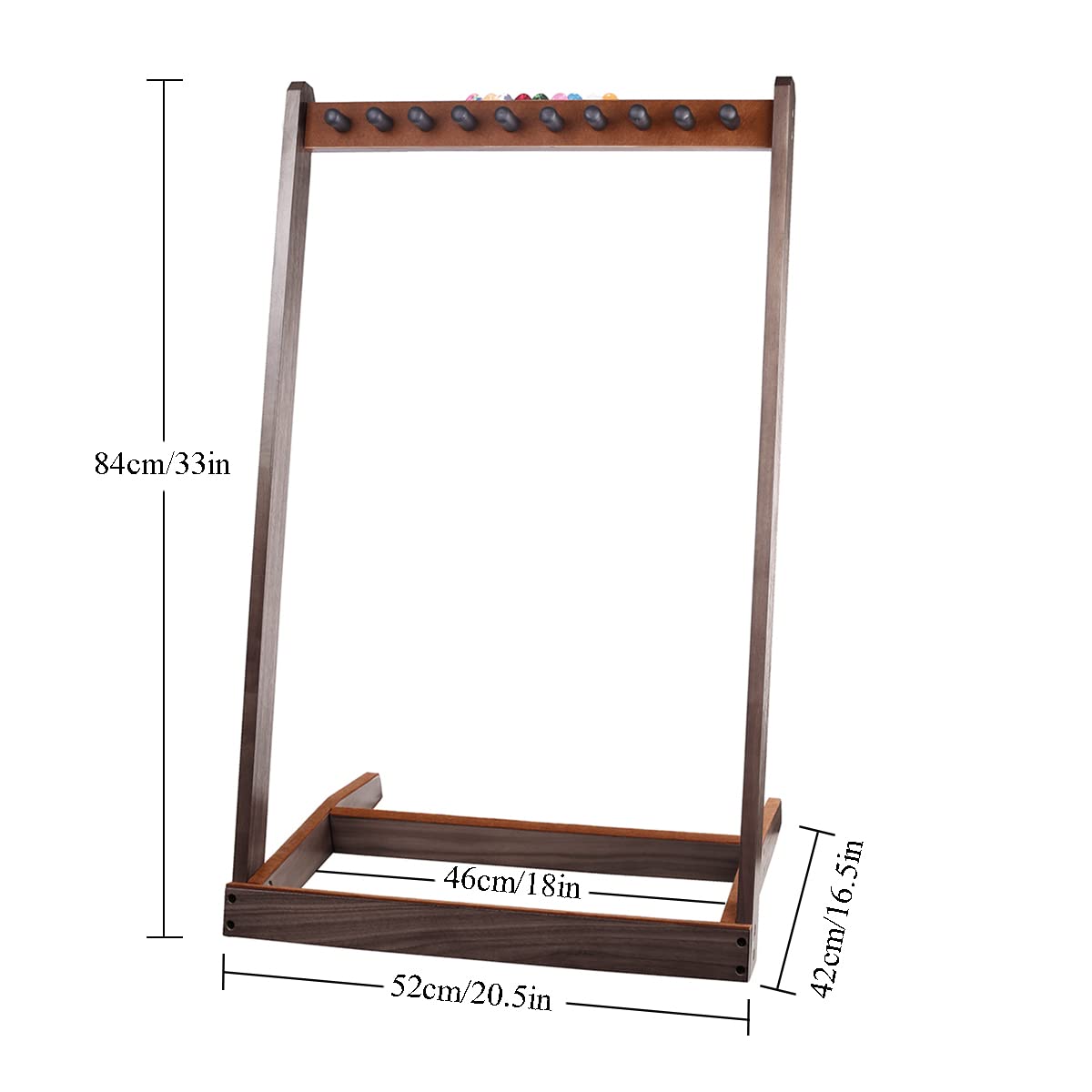 KingPoint Soporte de piso para guitarra, soporte de exhibición de guitarras de madera, soporte de guitarra multicabeza, organizador de colección de guitarra, con ranura para púas de guitarra