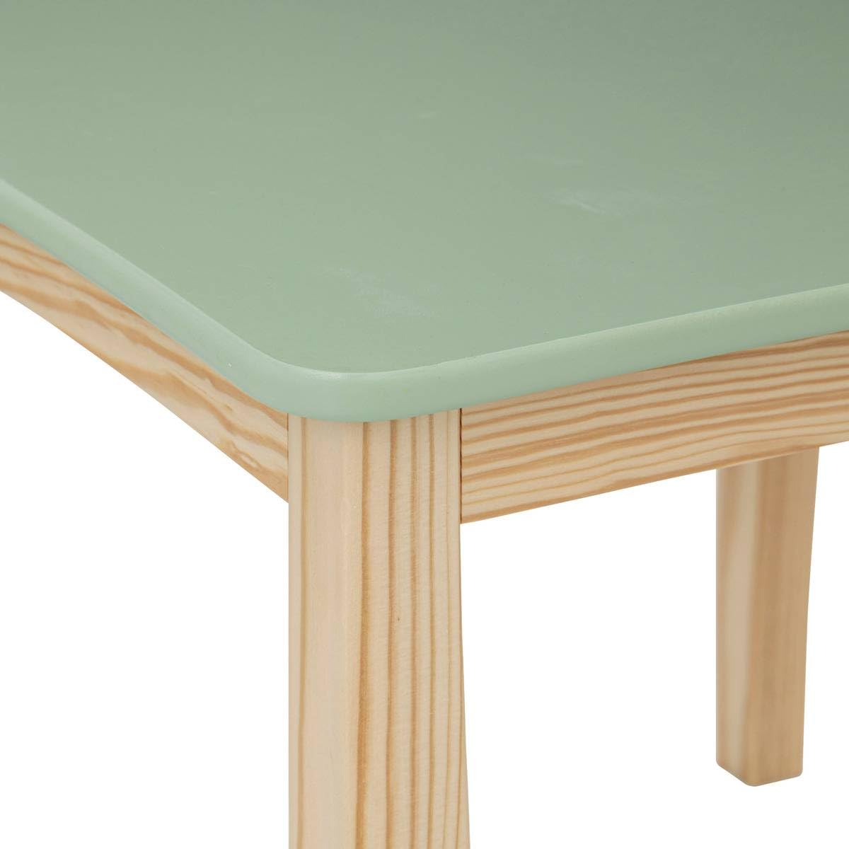 Table carrée pour Enfant en Bois Vert et Naturel H 54.5 cm - Atmosphera