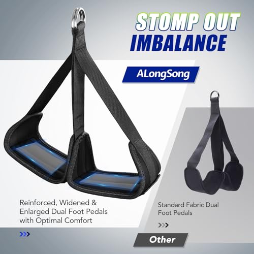 Image of ALongSong Pull Up Assistance Bands with Foot Support Pedal - Upgraded Heavy Duty Resistance Bands Adjustable Weight /Height with 80Lbs Bands&Measured Strap for Strength Training Home Gym