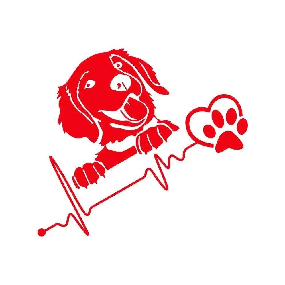 Retriever Dog Vinyl Decal Sticker for Car Truck Window Door Body Bumper Laptop(Red)