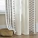 SEEKRIGHT Grey Boho Curtains 72 Inch Length for Living Room Grommet Semi Sheer Linen Curtains Striped Embroidered Window Curtains Privacy Bohemian Drapes Farmhouse Bedroom Decor, 52x72 Inches Long