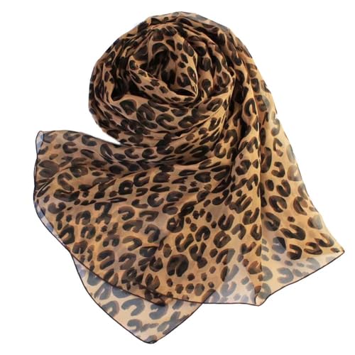 Lightweight Leopard Chiffon Scarfs for Women - Fashion Floral Print Scarves Shawl Head Wraps Bandana2