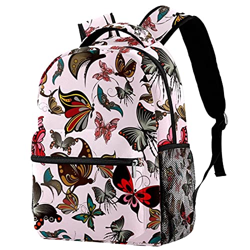 Sac à dos décontracté pour femme à motif étoiles noires et grande capacité