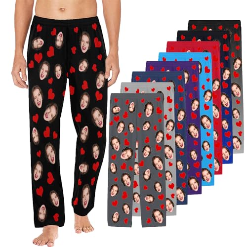 Personalized Pajama Pants for Men Custom Face Photo Pet Pajamas Bottoms Christmas Pajamas Gift