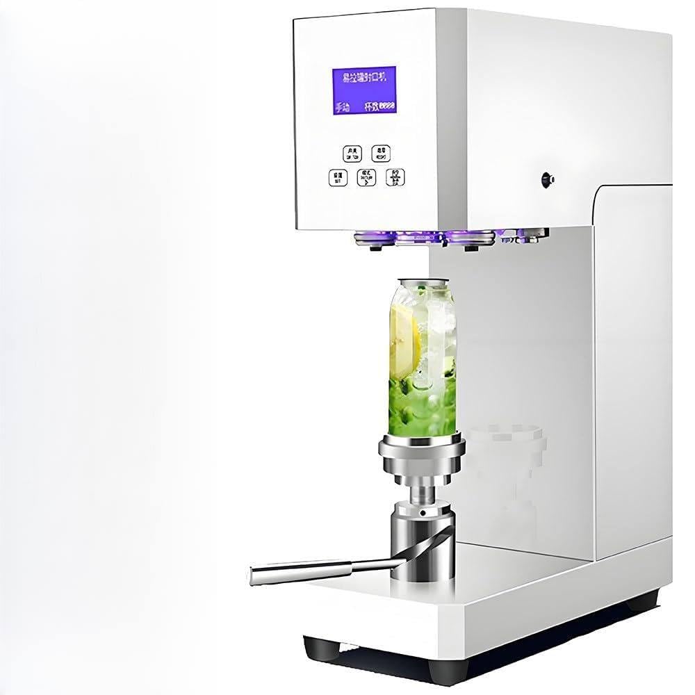 Máquina selladora de bebidas comercial de 370 W, ajustable, blanca