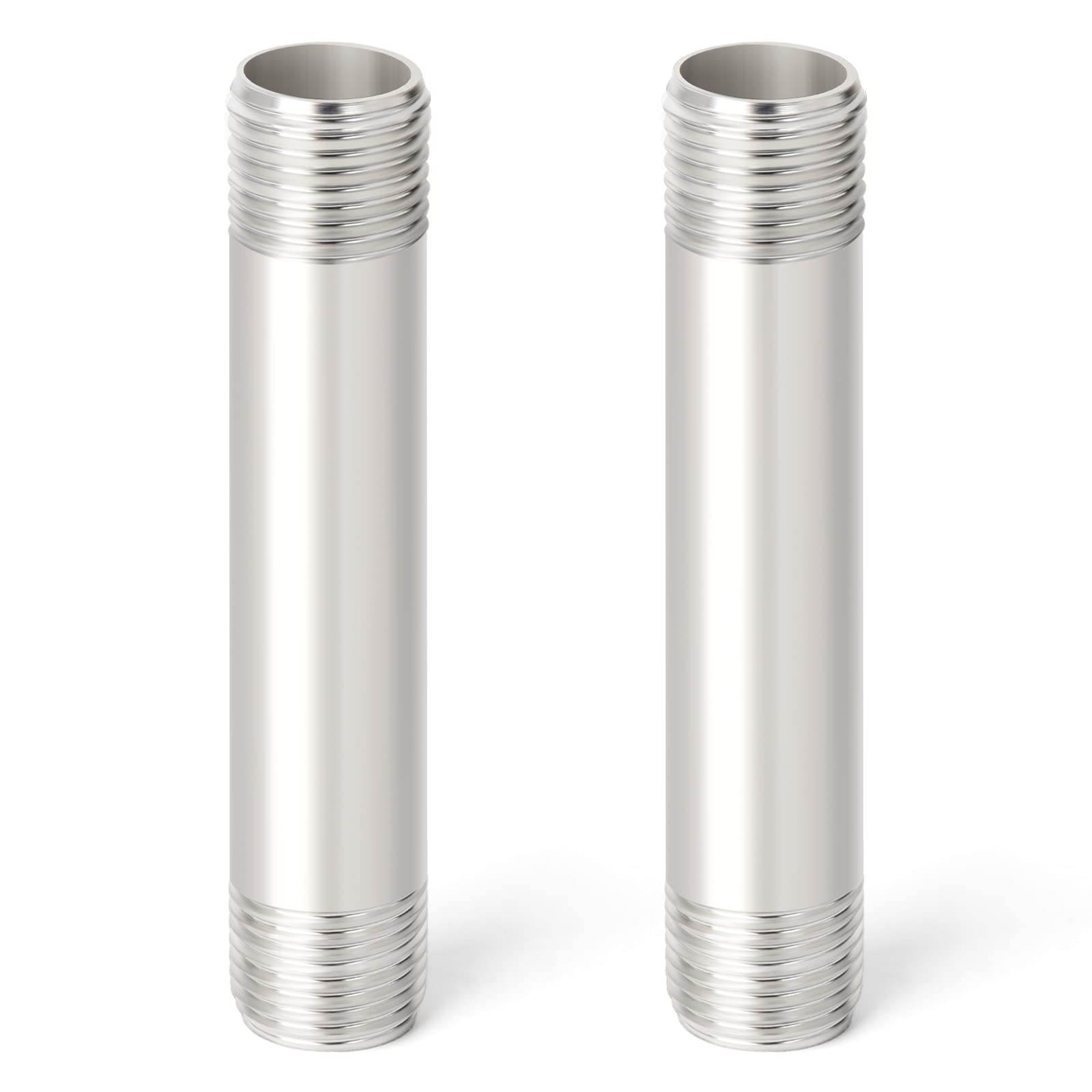 Produktbild von ERGAOBOY 2x 150 Mm Gussrohr 3/8″ BSP-Außengewinde – 304 Edelstahl, Für Wasser & Luft, 2 MPa