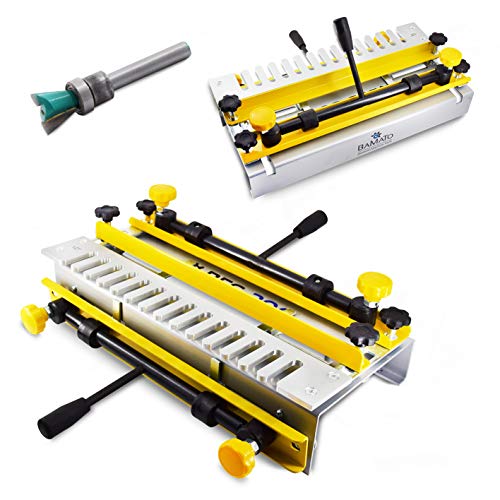 BAMATO Zinkenfrässchablone BFS-300 | inkl. 1x Fräser und ½“ Schablone | Zinkenfräsgerät Zinkenfräsmaschine Schwalbenschwanz Schablone Frässchlitten Zinkenfräser