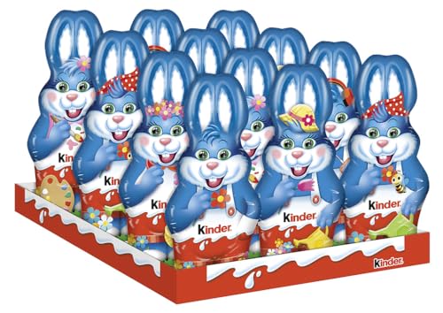 Ferrero Kinder Schokolade Hase Vollmilchschokolade mit Milchcreme Schokoladen Hase Osterhase Ostern (12 x 55g)