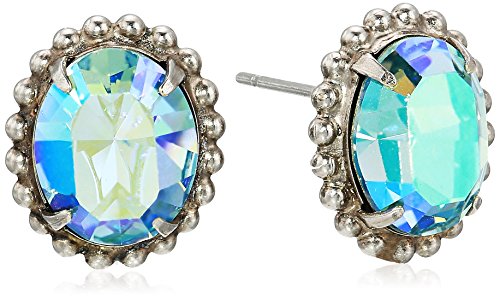 Sorrelli Oval-Cut Solitaire Stud Earrings, Blue-Green, 0.5