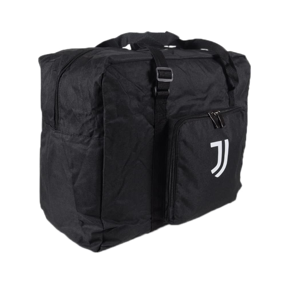 Bolsa de Viaje Plegable Producto Oficial Juventus, Negro, Bolsa Plegable para Guardar en la Maleta y Usar Cuando Sea Necesario