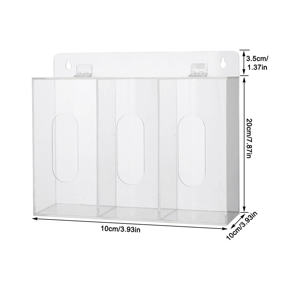 Acryl Spenderbox für Gesichtsmasken und Handschuhe mit Deckel, Spender für Haarnetze und Schuhüberzüge, Spender für Bouffant Haube, Transparent, L