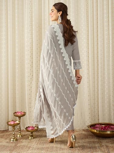Image of INDO ERA Women Pure Cotton Kurta Set with Dupatta | Festive Suit Set, 10790
