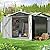 VIWAT 8x8 FT Outdoor Storage Shed, Metal Garden Shed with Updated Lockable Doors and Frame Structure, Large Tool Sheds for Backyard Garden Patio Lawn, Black