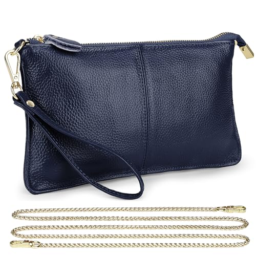 Image of Uromee Wristlet Wallet Clutch Purses for Women Genuine Leather Crossbody Bag Handbag with Detachable Shoulder Chain