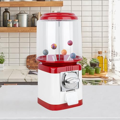 SICWEDIM Gumball Machine for Kids, Home Candy Vending Machine,Round Gumball Dispenser, Bubble Gum Machine for Game Stores, Coin Operated Gumball for Toy Capsules Bouncy Balls Candy