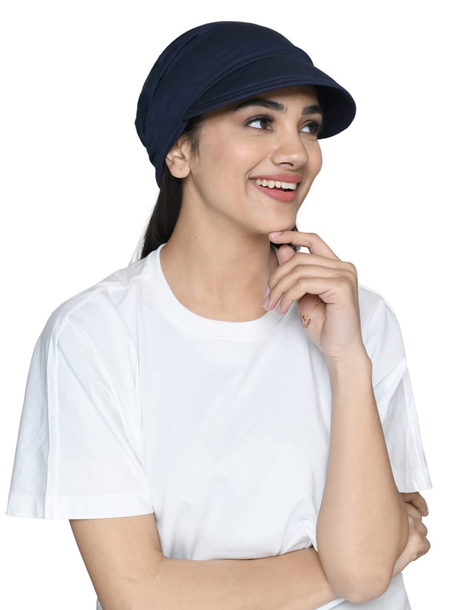 Bamboo Viscose Visor Cap with Short Tails Headwear for Women (SS173 Multicolor)-image-41