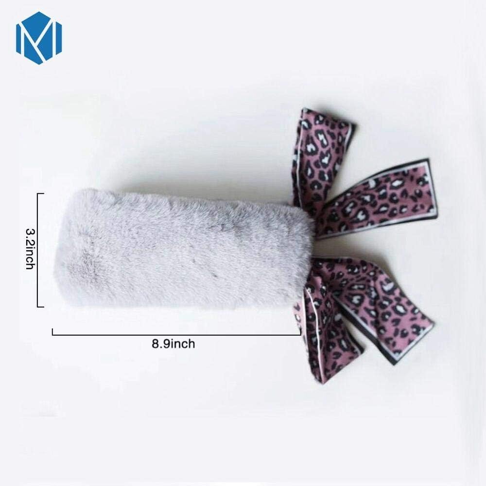 2 Stücke Mode Weiche Frauen Faux Kaninchen Pelz Kragen Schal Plüsch Seide Leopard Warme Winter Schal Wrap Elegante Mädchen Damen Schals, Pompon Khaki