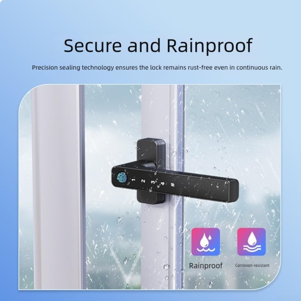 Empreinte digitale pour serrure de fenêtre en aluminium antivol avec loquet de sécurité en alliage de sécurité