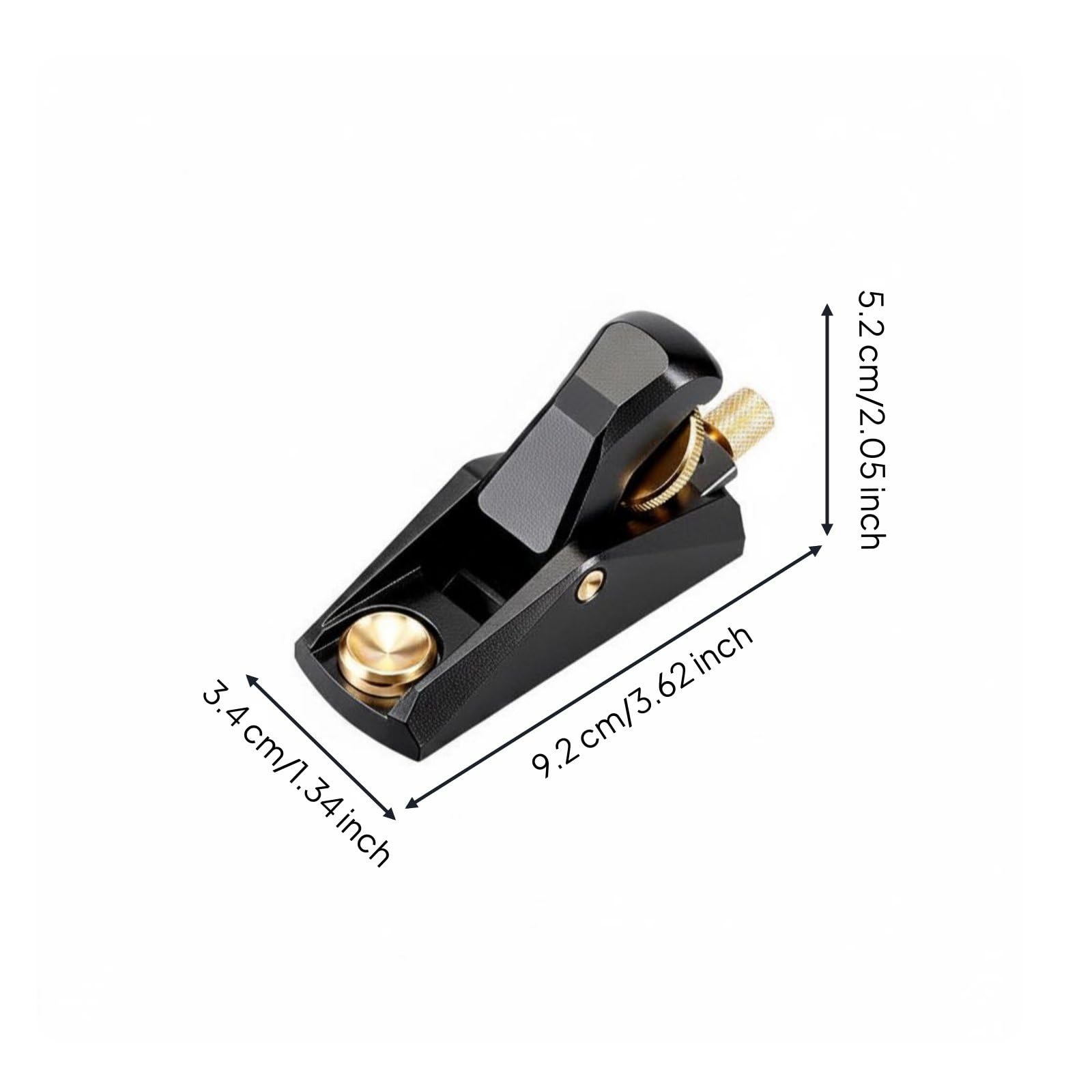 harayaa Mini Cepillo de Mano para Carpintería Cepillo Mini Cepillo de Banco Cepillo de Bisel Bajo Cepillo Compacto de Aluminio con Base Estable y Manejo, Negro